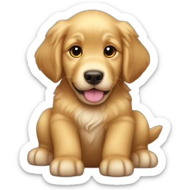 puppy golden retriever happy sticker