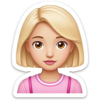A cute pink preppy emoji… that is super cutesy and beachy and girly sticker