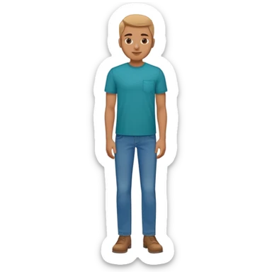 wearing teal blue shirt and blue jeans sticker