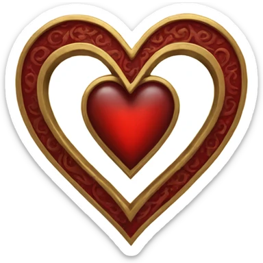 red gold gothic heart sticker