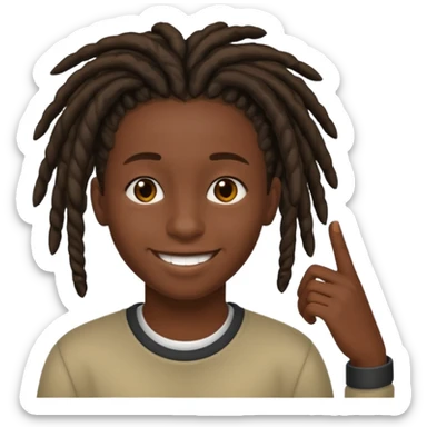an african teen with short dreadblocks sticker
