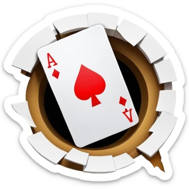 ace card going into a hole in the ground sticker