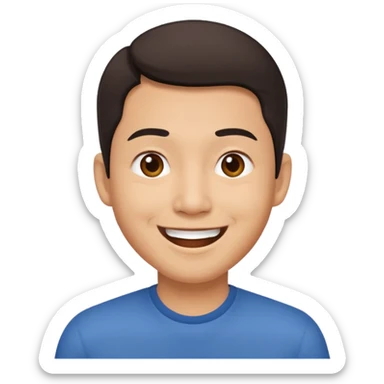 create another asain man, who is a little bit more cheerful  sticker