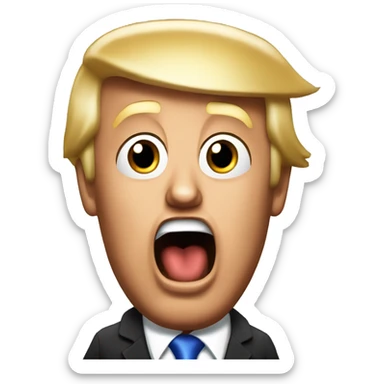 Donald Trump making the surprised YouTuber face  sticker