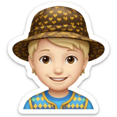 print hat with kid sticker