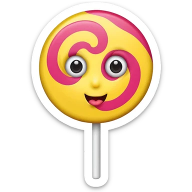 cute lollipop with eyes and mouth and personality sticker