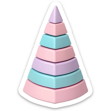 pastel pink stacking pyramid toy for babies and toddlers sticker