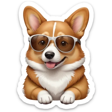 Corgi with sunglasses  sticker