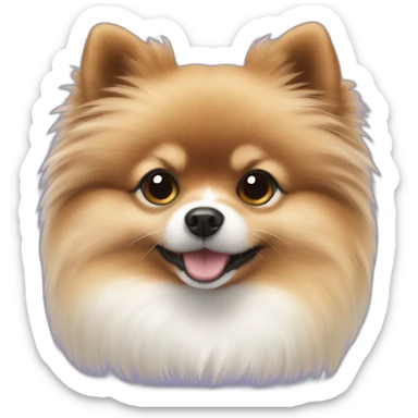 Pomeranian with dark and white hair sticker