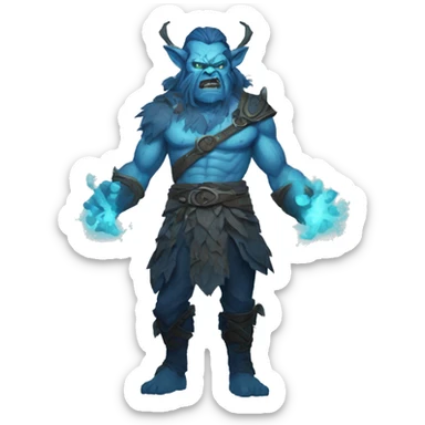 Spectral giant firbolg blue angry sticker