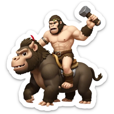 king kong on hog rider clash of clans sticker