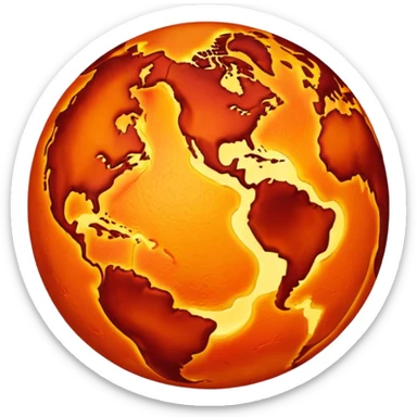 Planet Earth core and crust sticker
