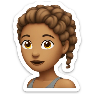 Woman Scratching head skin color brownskin sticker