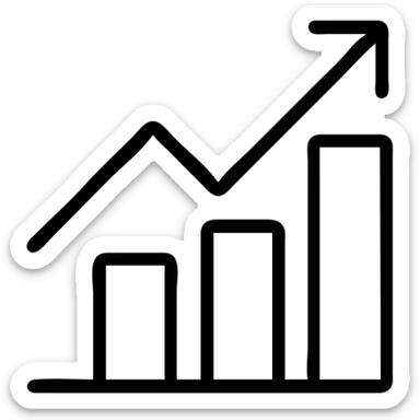 graph icon with black outline and no fill sticker