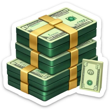 dark emerald stack of money sticker