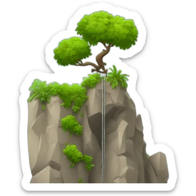 Cliff climbing with some vegetation sticker