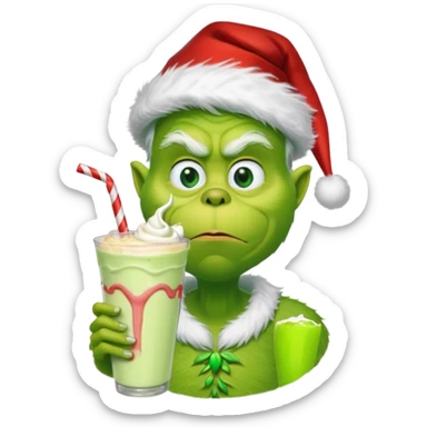 Why are ypu so amgry and drinking a milkshake and crying mr grinch? sticker