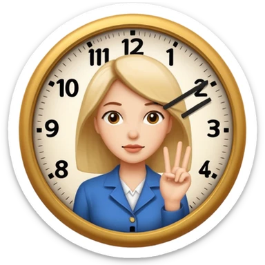 Woman saying clock it sticker