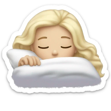 White blonde girl sleeping sticker