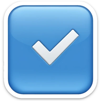 blue check mark in a square sticker