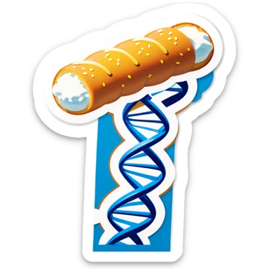 A strand of DNA dressed up like a scientist filled with Twinkie ￼cream ￼ sticker