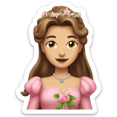 Princesa muito linda a segurar numa flores e a dar um bj ao namorado sticker