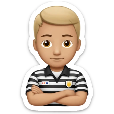 referee with crossed arms up sticker