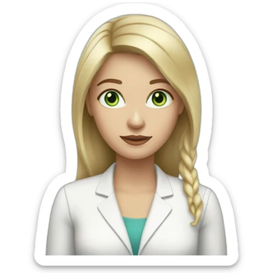 woman psychotherapist light hair blue-green eyes sticker