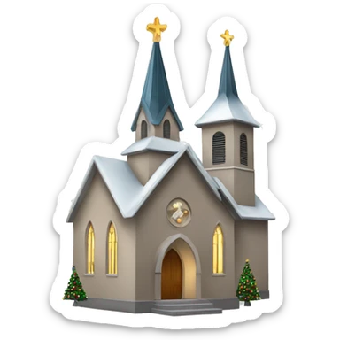 A church with Christmas decorations  sticker