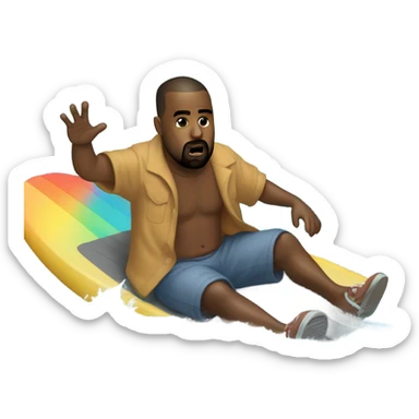 kanye west on a boogeyboard sticker