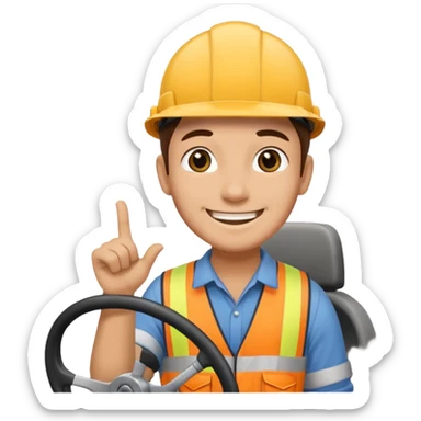 Scaffolder driving lorry after passing driving test sticker