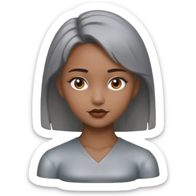 gray metal painted girl bust face included no skin color sticker