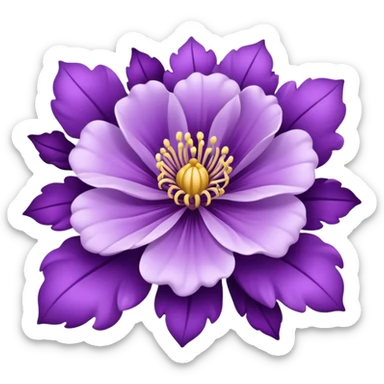 rococo regency purple flower sticker