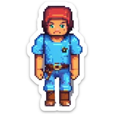 Minecraft OMZ character, blocky pixel art style, simple background sticker