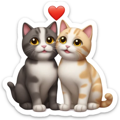 Two cute cats in love sticker