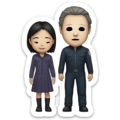 michael myers with girl sticker