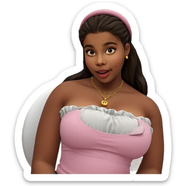 girl with necklace and teapot sticker