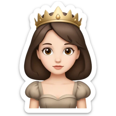 Mushroom brunette princess sticker