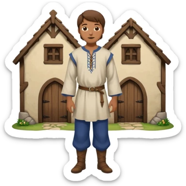 medival Cottagecore style man sticker