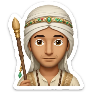 arab with stick looking for oil sticker