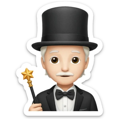 67 kid with a bowtie, a fancy hat and a wand sticker