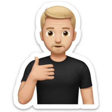 cool confused men person shrug pose sticker