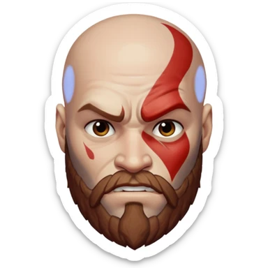 Visage de Kratos du jeu PlayStation sticker