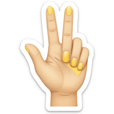 yellow 5 finger emoji, index finger extended, remaining finger folded, pointing to someone, poking hand sticker