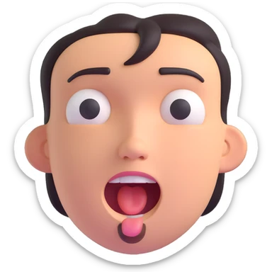 laughing face, tilted head sticker