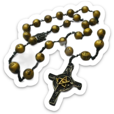 pentagram rosary sticker