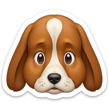Sad dog frowning sticker