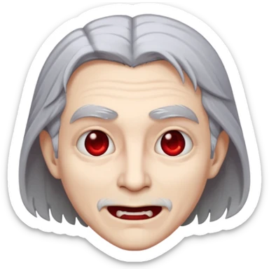 vampire emoji with gray hair sticker