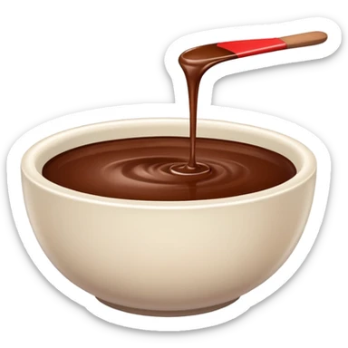 smooth brown liquid in white bowl sticker