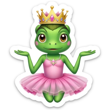 Princess Frog with Pink Tutu sticker